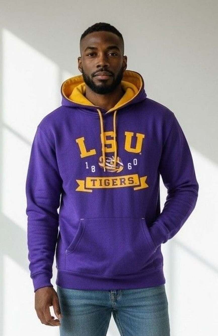 Csa Lsu Tigers Hoodie Size L Purple Gold Pullover